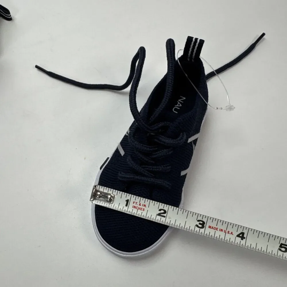 Baby Toddler Boys Size 5 NAUTICA Navy Blue Lace Shoes Breathable Sailboat